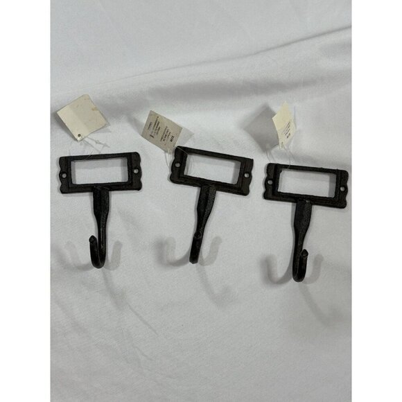 Hobby Lobby Other - Cast Iron Name Slot Wall Hook Key Towel Coat Hanger Rustic Brown